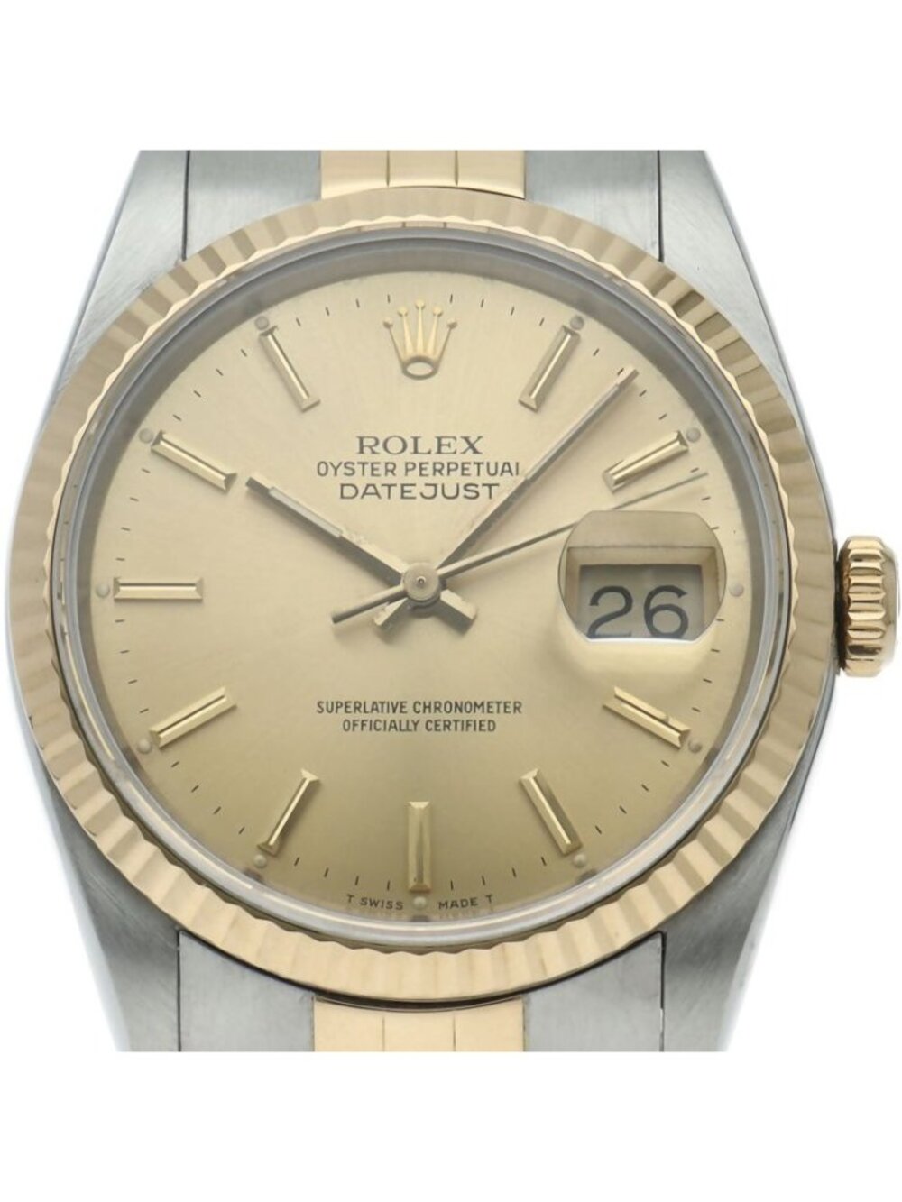 Rolex Datejust Watch Box Repair Book 18k Yellow Gold SS Champagne